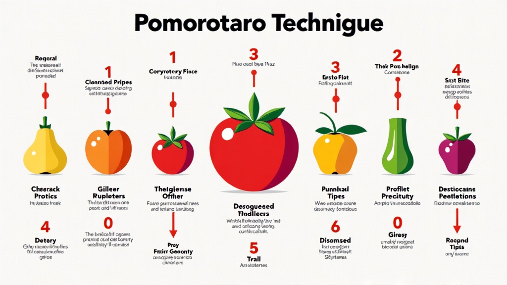 Infografik der Pomodoro-Technik-Schritte