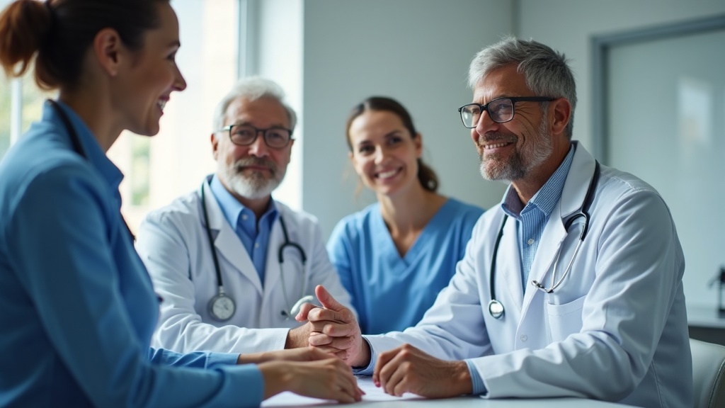 Praxisalltag mit freundlichen Mitarbeitern und Patienten