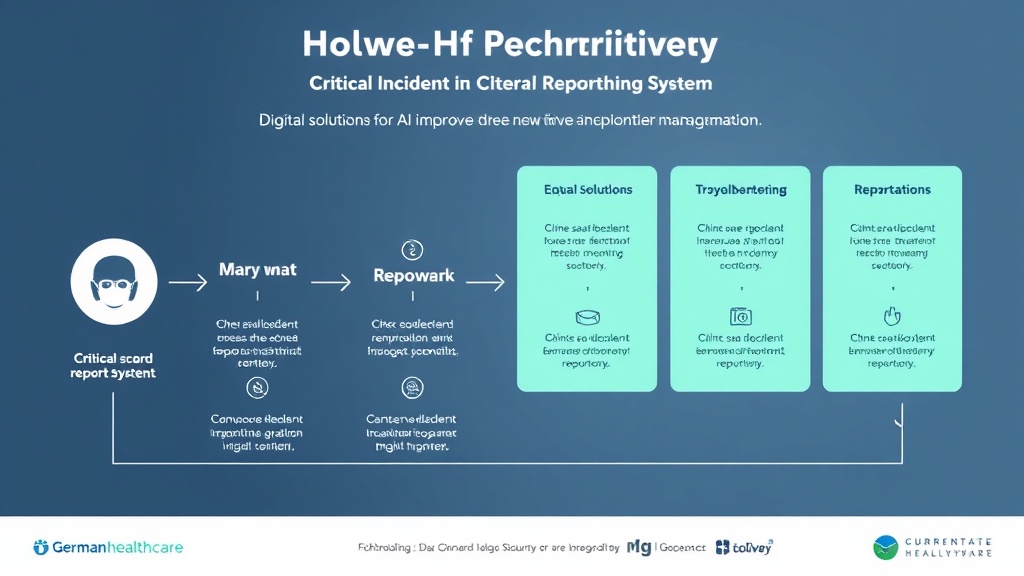 Infografik, die den Workflow eines Fehler-Meldesystems zeigt und die Vorteile digitaler Lösungen und KI hervorhebt.