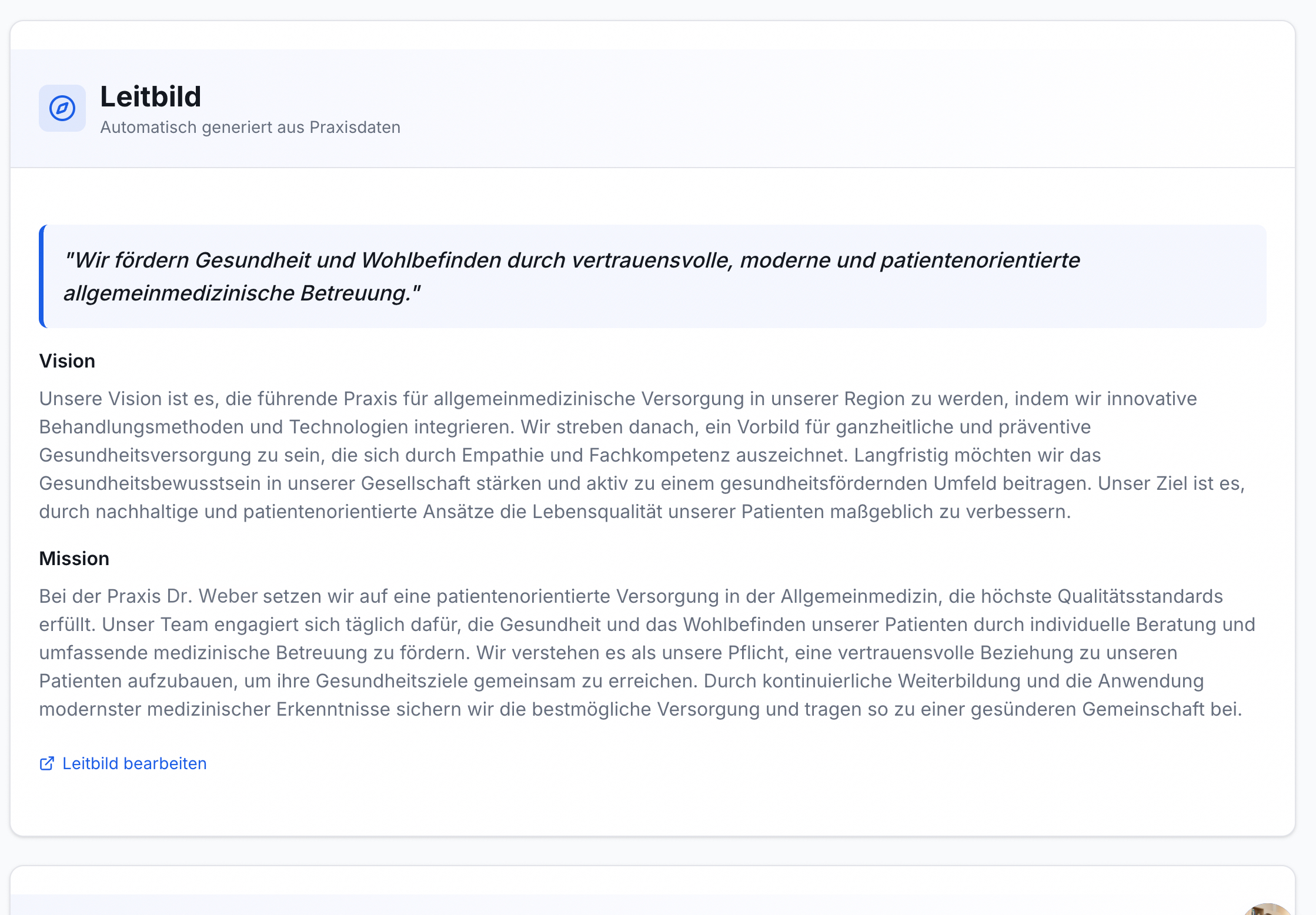 Leitbild: Vision und Mission der Arztpraxis verwalten