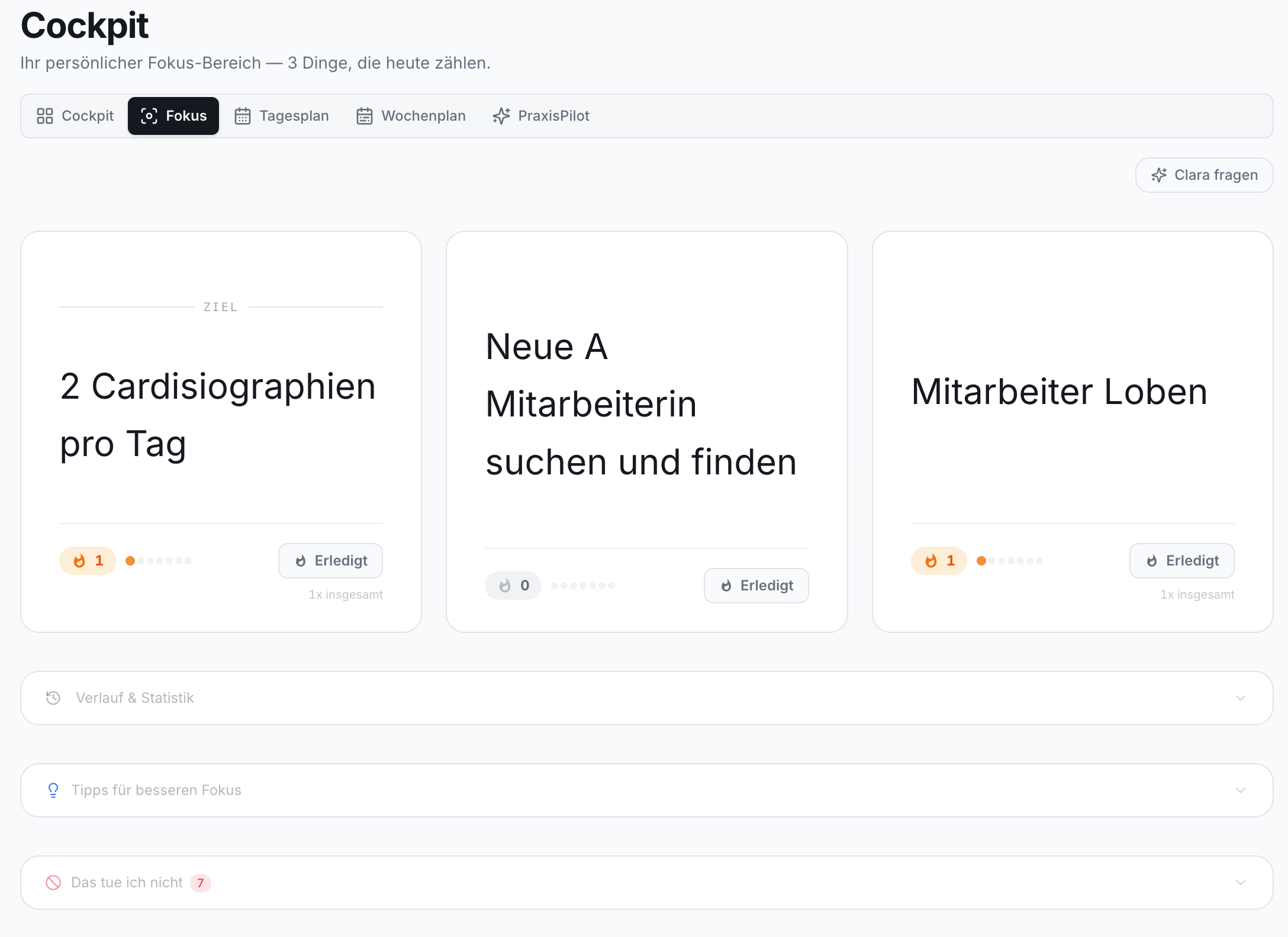 Screenshot: dashboard.tab.fokus